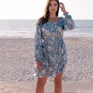 Gal Meeta Glam Madeleine blue floral dress 14